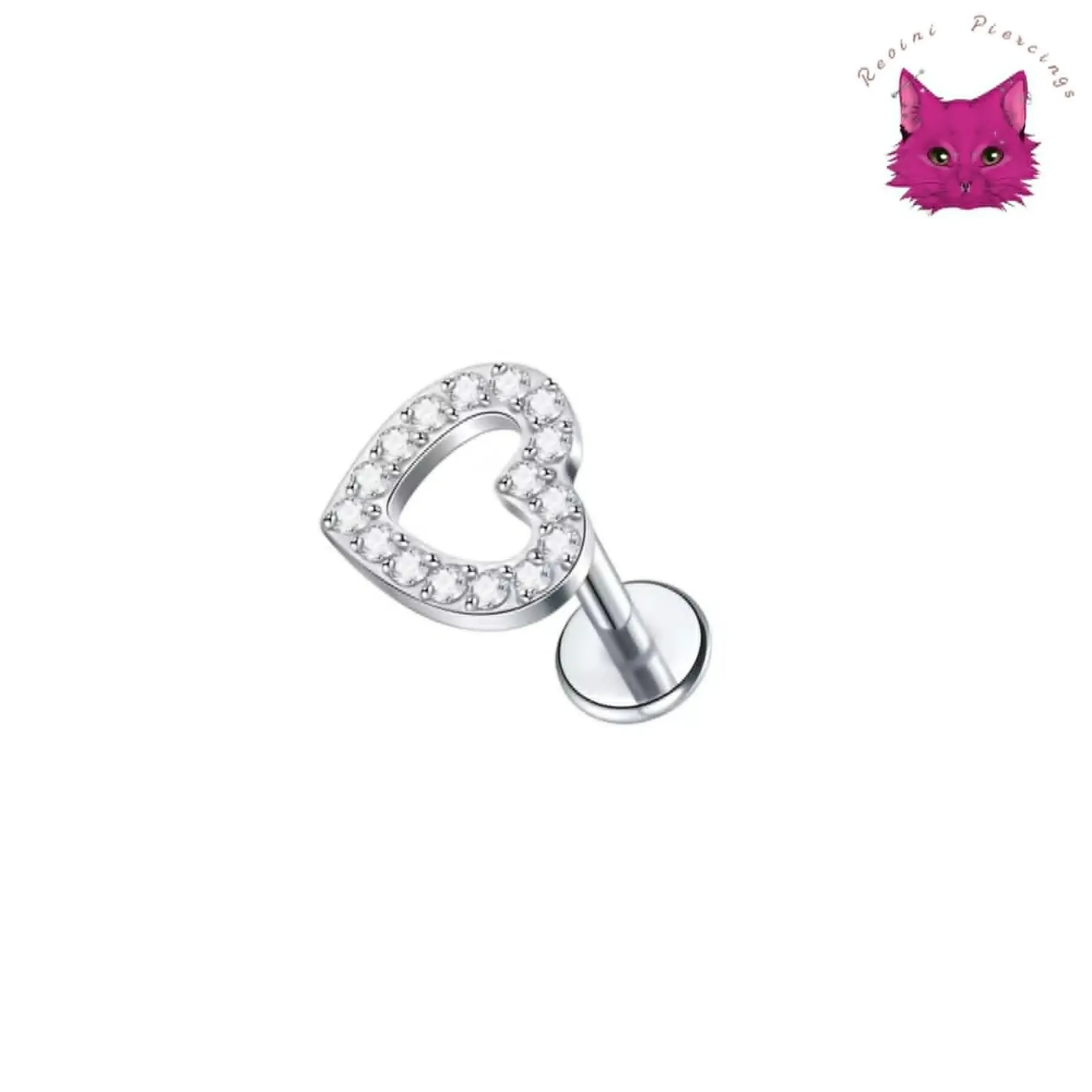 [PJ-DF-TT-S-16-8-C-28-O] Gem Heart (Silver)