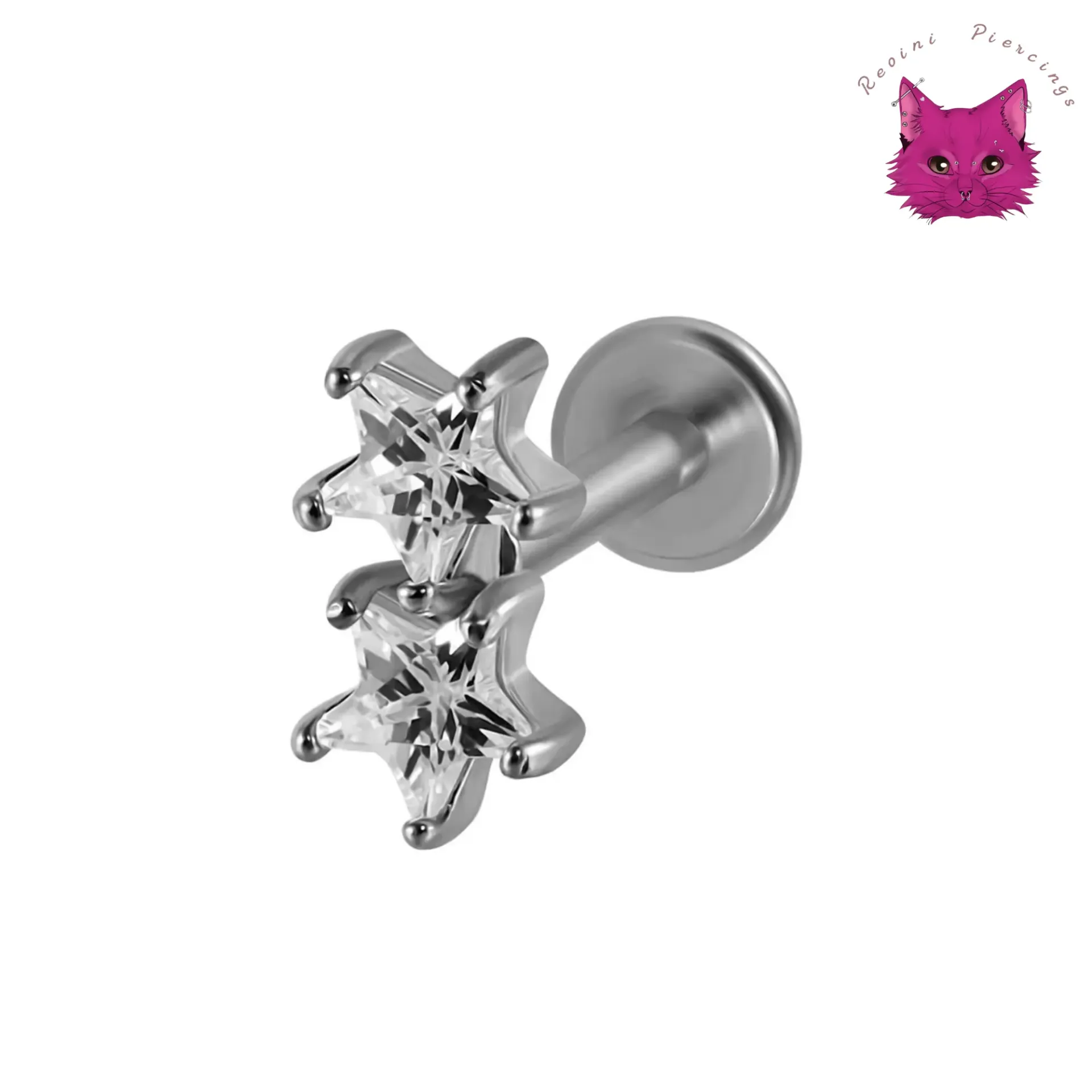 [PJ-DF-SS-S-16-8-D-17-O] Vertical Star (Silver)