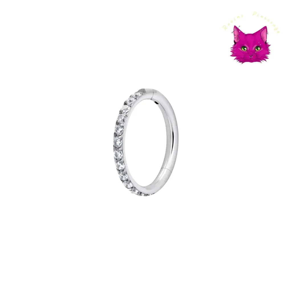 [PJ-CH-TT-S-16-6-A-2-N] Rhinestone Clicker Hoop-Titanium (6 mm, Silver)