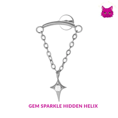 [PJ-HH-TT-S-16-A-6-O] Gem Sparkle Hidden Helix (সিলভার)