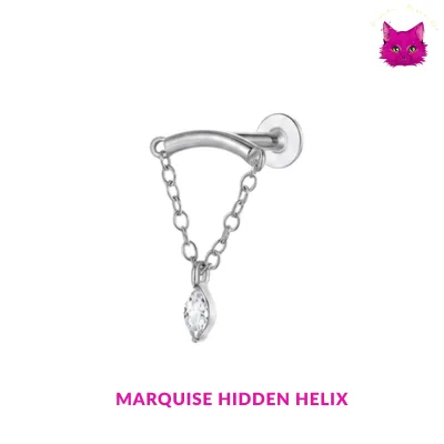 [PJ-HH-TT-S-16-A-9-O] Marquise Hidden Helix (সিলভার)