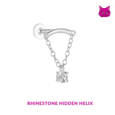 [PJ-HH-TT-S-16-A-10-O] Rhinestone Hidden Helix (Silver)